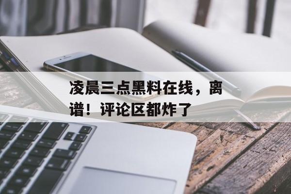 凌晨三点黑料在线，离谱！评论区都炸了